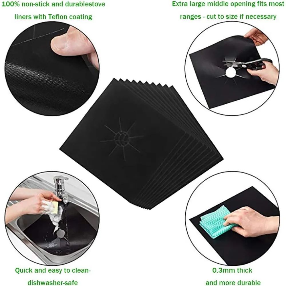 Premium Reusable Gas Stove Top Covers  NonStick HeatResistant CuttoFit Protectors 5