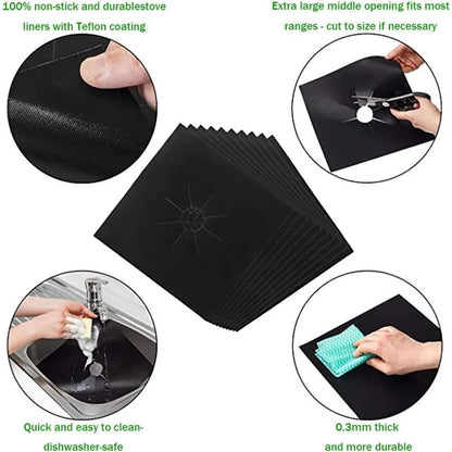 Premium Reusable Gas Stove Top Covers  NonStick HeatResistant CuttoFit Protectors 5