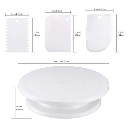 Premium 7Piece Cake Decorating Kit With Rotating Cake Turntable  Precision Icing Smoother 1