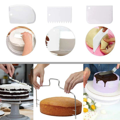 Premium 7Piece Cake Decorating Kit With Rotating Cake Turntable  Precision Icing Smoother 2