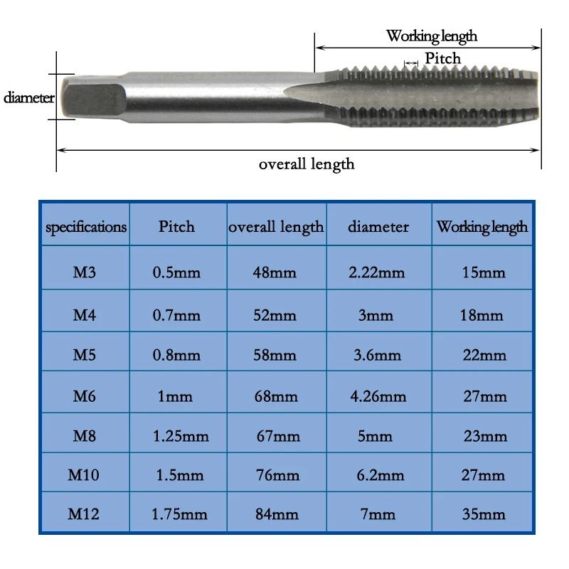 T Type Tap Wrench Set With Hand Taps For Threading M3 To M8 4
