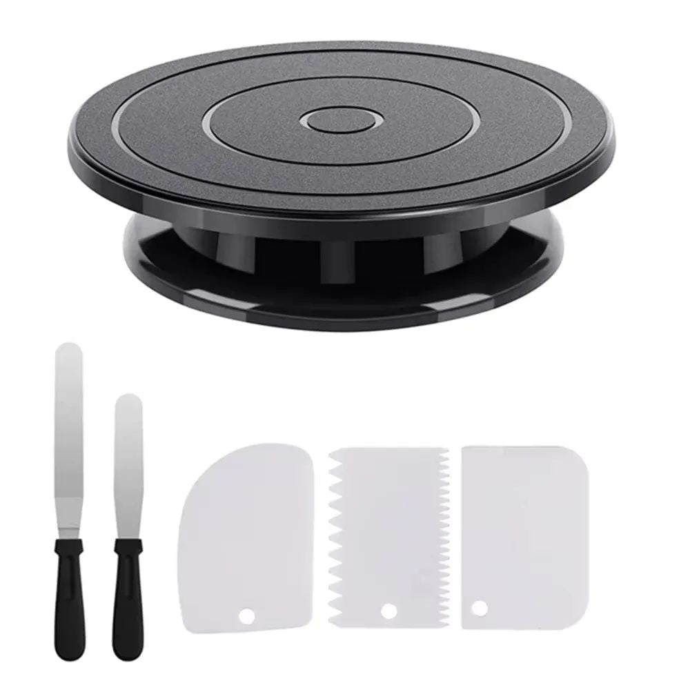 Premium 7Piece Cake Decorating Kit With Rotating Cake Turntable  Precision Icing Smoother 9