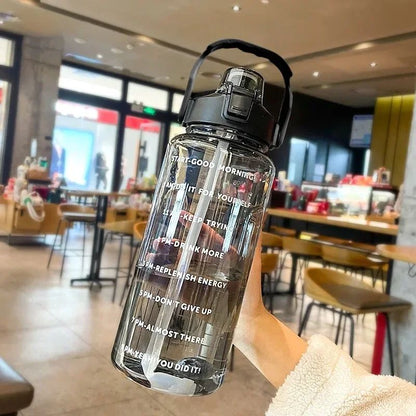 HydraMax 2Liter Portable Water Bottle With Straw  Large Travel  Fitness Hydration Jug 3