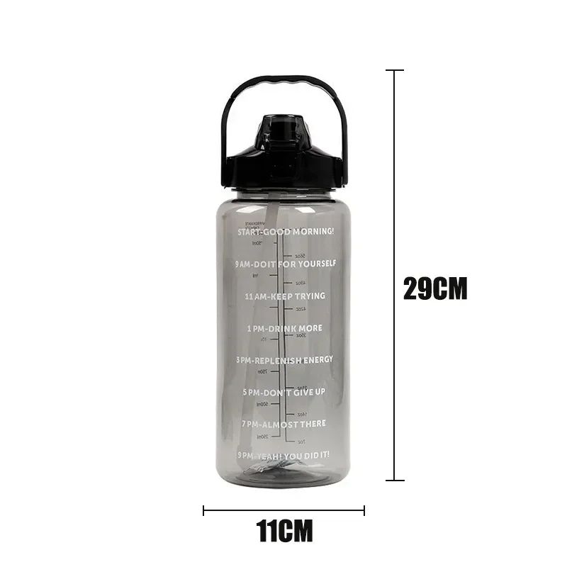 HydraMax 2Liter Portable Water Bottle With Straw  Large Travel  Fitness Hydration Jug 1