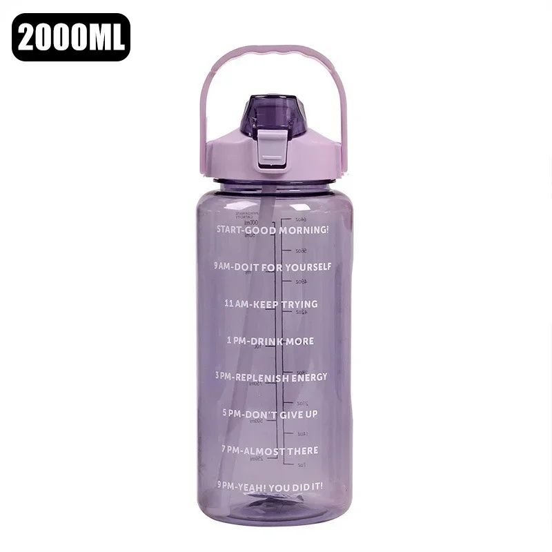 HydraMax 2Liter Portable Water Bottle With Straw  Large Travel  Fitness Hydration Jug 8