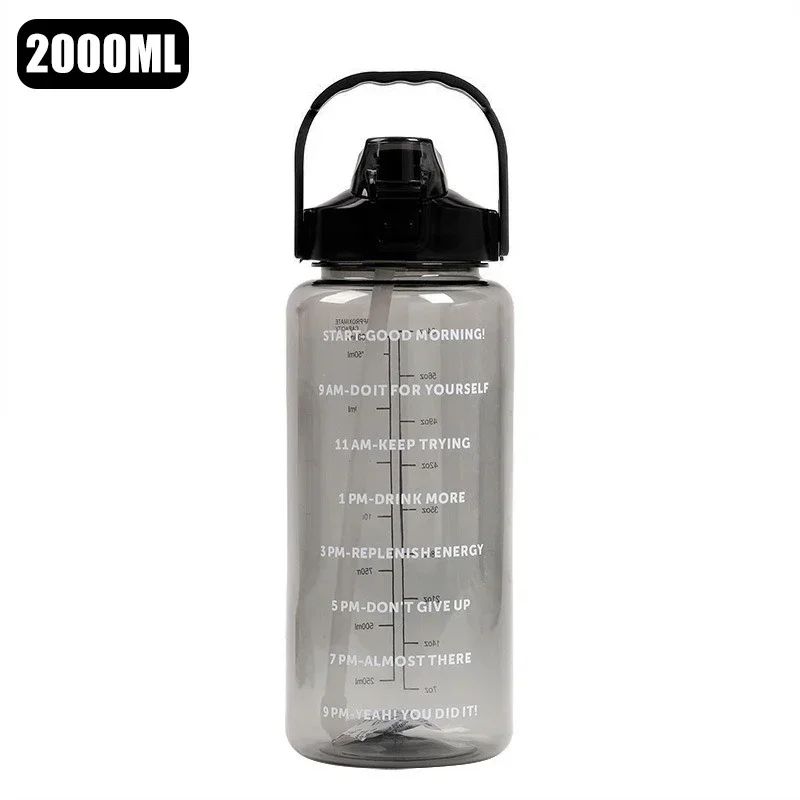 HydraMax 2Liter Portable Water Bottle With Straw  Large Travel  Fitness Hydration Jug 7