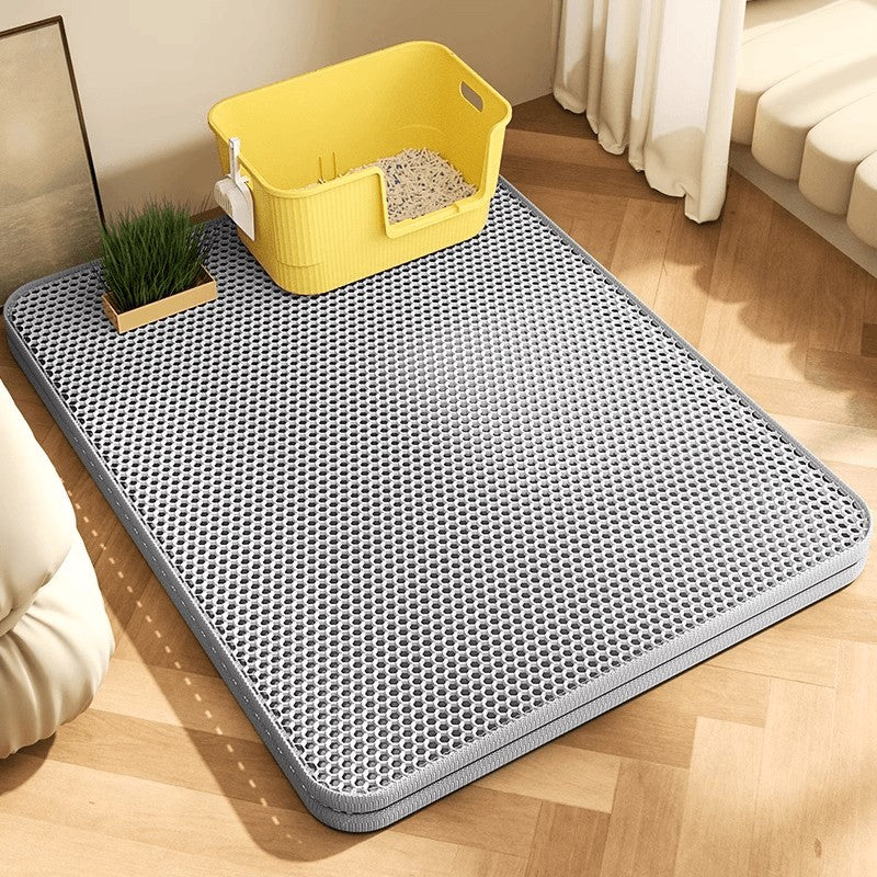 Large Cat Litter Mat, Heavy Duty Waterproof Non Slip Washable EVA Pad, Pet Floor Protector, Litter Box Sand Stopper