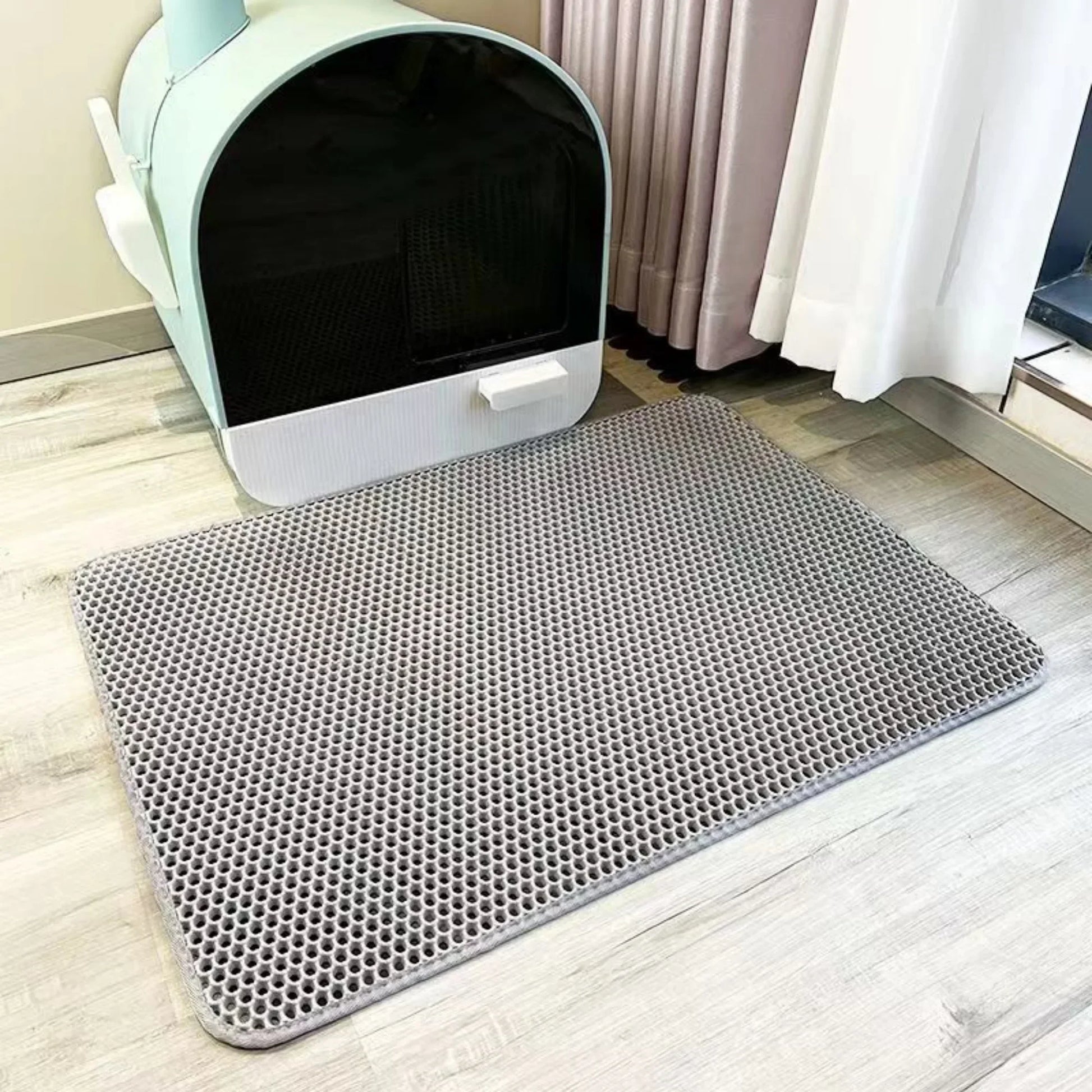 Large Cat Litter Mat, Heavy Duty Waterproof Non Slip Washable EVA Pad, Pet Floor Protector, Litter Box Sand Stopper
