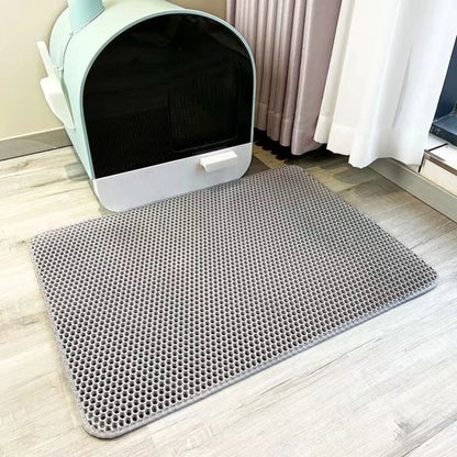 Large Cat Litter Mat, Heavy Duty Waterproof Non Slip Washable EVA Pad, Pet Floor Protector, Litter Box Sand Stopper