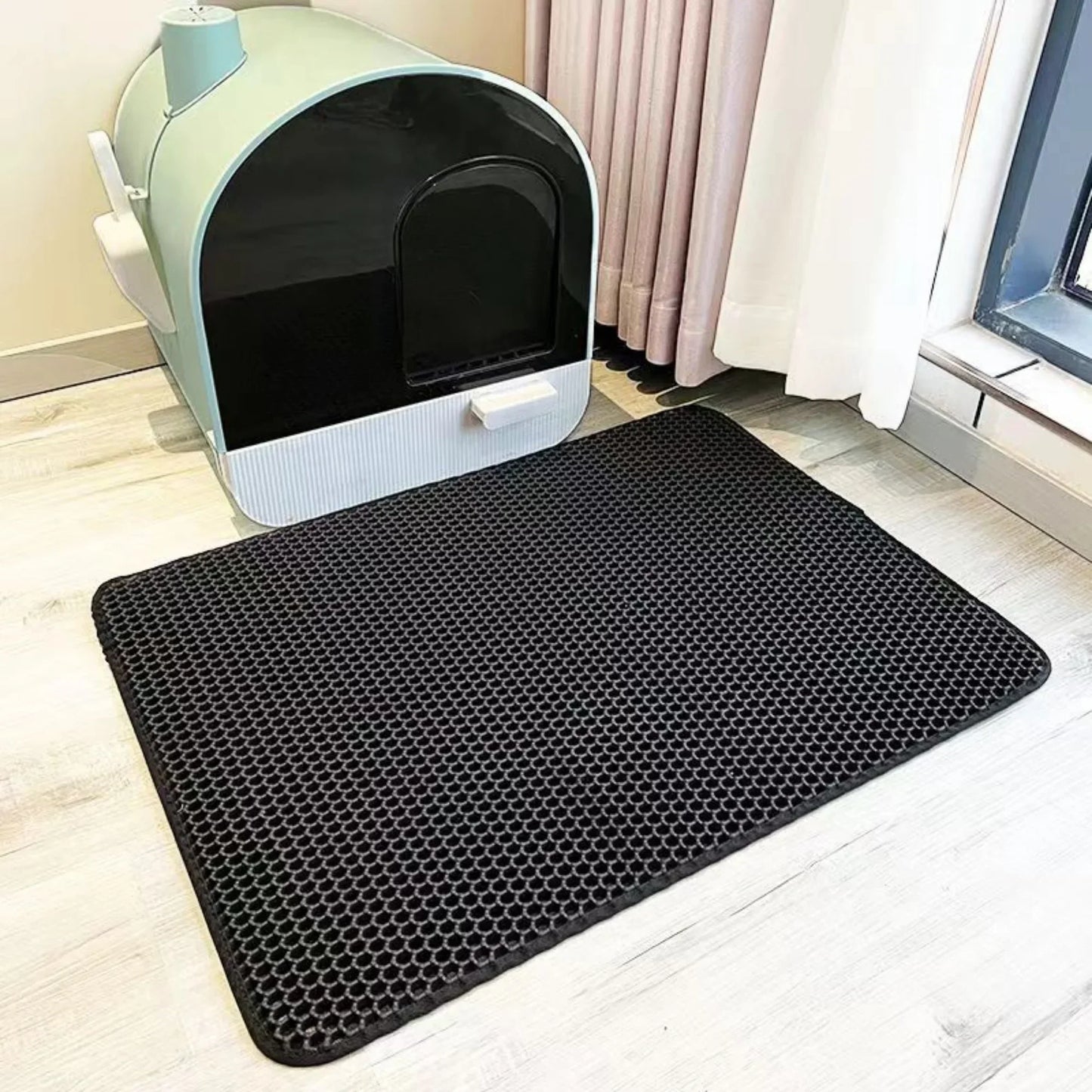 Large Cat Litter Mat, Heavy Duty Waterproof Non Slip Washable EVA Pad, Pet Floor Protector, Litter Box Sand Stopper