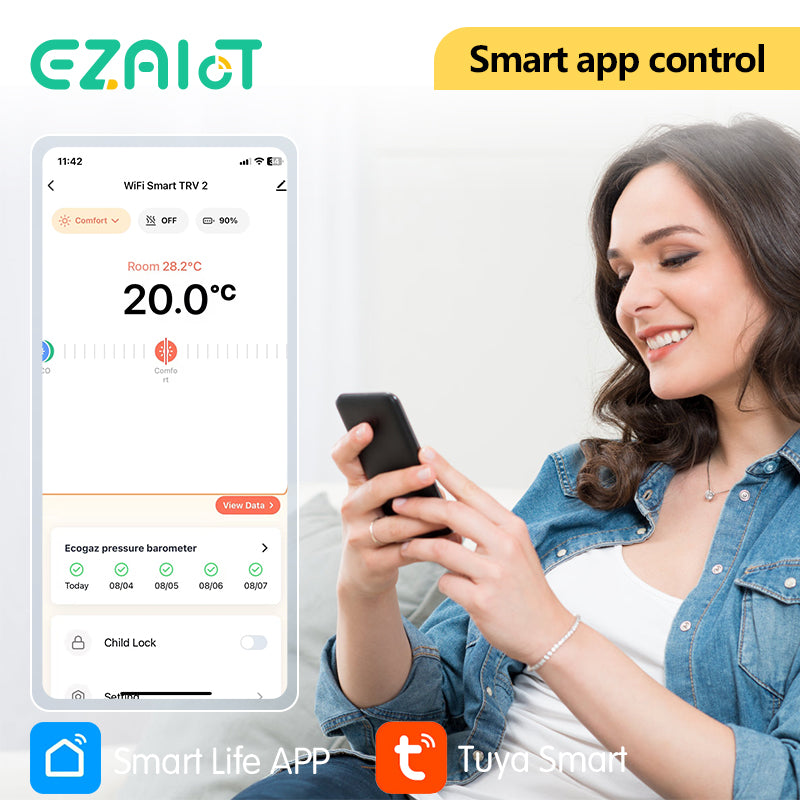ZigBee Smart TRV Thermostatic Valve Radiator Actuator Temperature Controller With Voice Control Ale