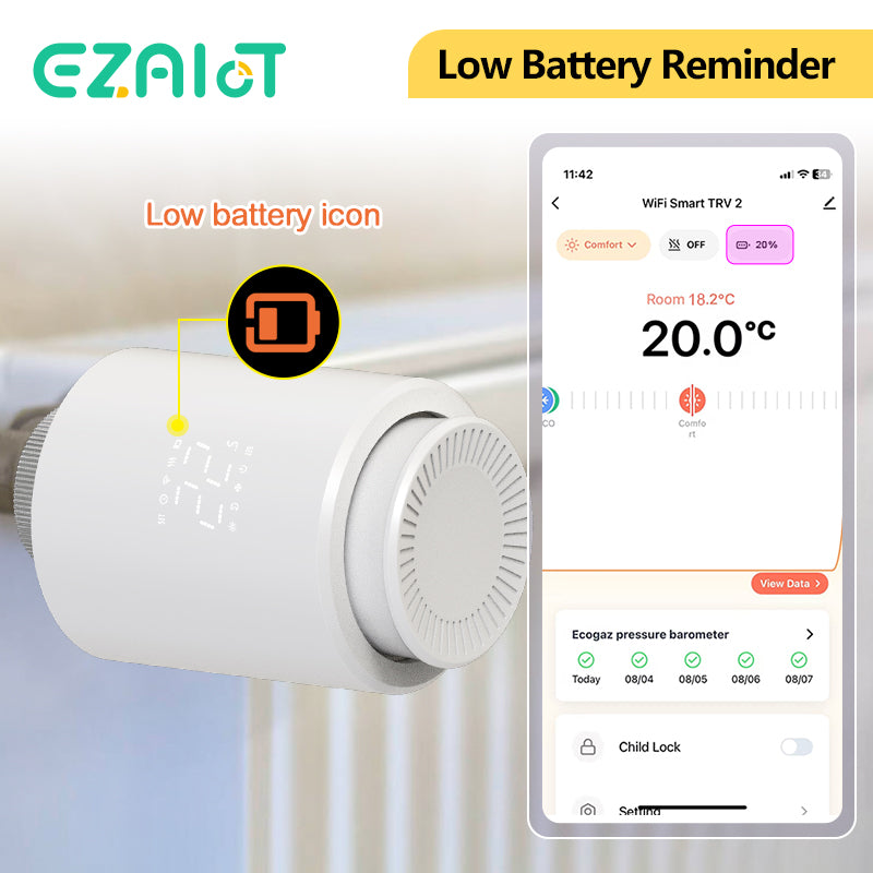ZigBee Smart TRV Thermostatic Valve Radiator Actuator Temperature Controller With Voice Control Ale