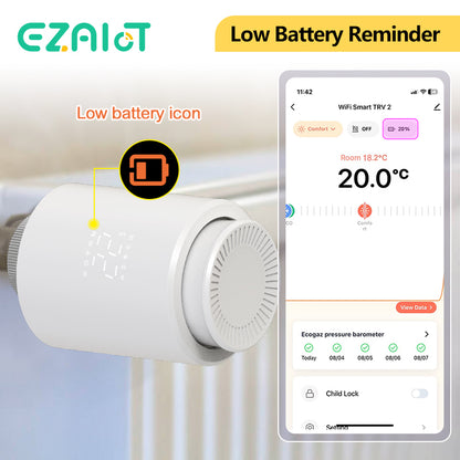 ZigBee Smart TRV Thermostatic Valve Radiator Actuator Temperature Controller With Voice Control Ale