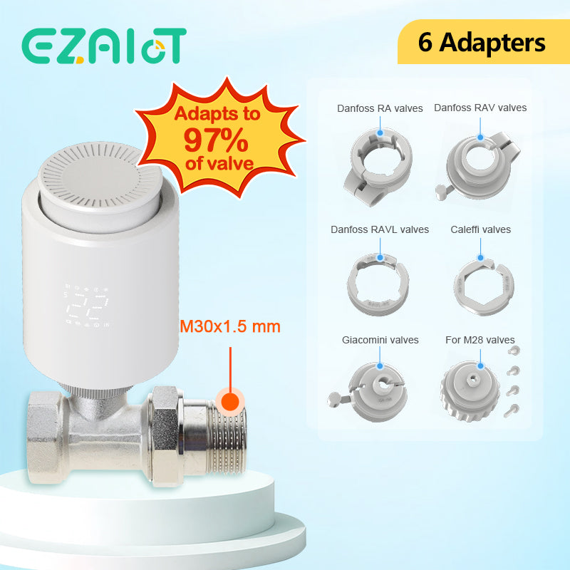 ZigBee Smart TRV Thermostatic Valve Radiator Actuator Temperature Controller With Voice Control Ale