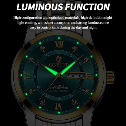 Men Waterproof Luxury Diver Watch, Quartz Wristwatch, Sport Date Clock Top Brand Fashion Watch