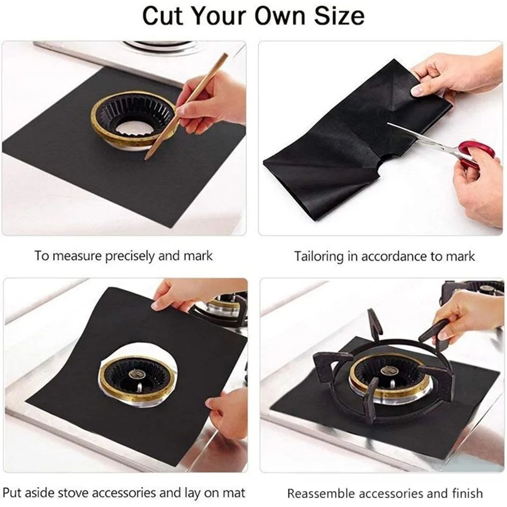 UltraShield Reusable HeatResistant Stove Burner Covers  NonStick CuttoFit Protection Liners 3