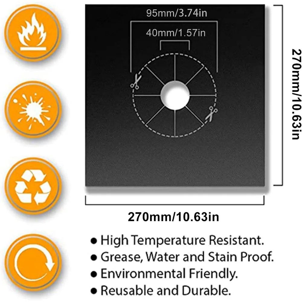 UltraShield Reusable HeatResistant Stove Burner Covers  NonStick CuttoFit Protection Liners 1