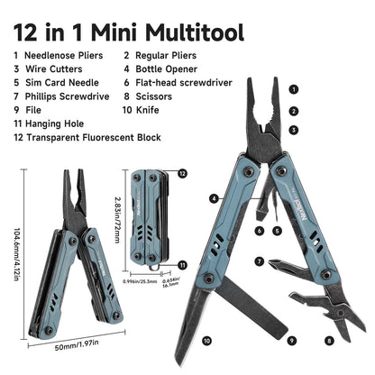 Portable Multi Tool With Sailor Pliers Screwdriver Folding Scissors For EDC 2