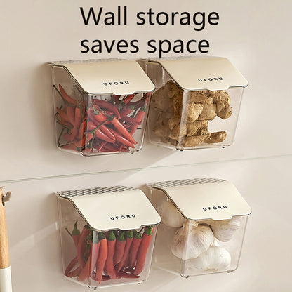 Onion And Garlic Storage Box PerforationFree Wall Hanging Kitchen Storage Basket Kitchen Accessorie 4