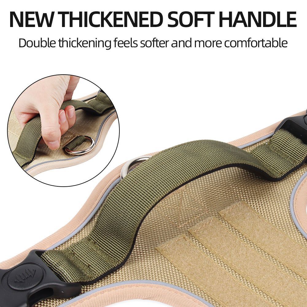 Reflective Adjustable Dog Harness For Walk Durable Oxford Training Vest Dog Labrador Army Cloth Com 2