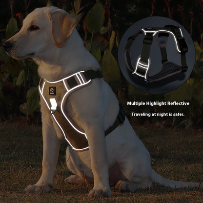 Reflective Adjustable Dog Harness For Walk Durable Oxford Training Vest Dog Labrador Army Cloth Com 3