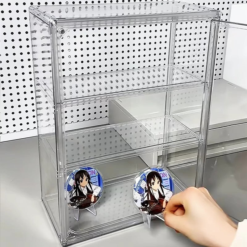 Acrylic Figures Desktop Storage Box Organizer Clear Plastic Doll Storage Display Large Capacity Dus 1