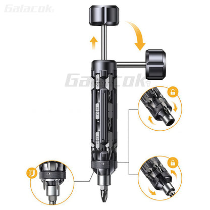 Portable EDC Multi-Function Screwdriver Set with Magnetic Torx, Phillips, Hex Drill Bit - Outdoor Home Repair Tool