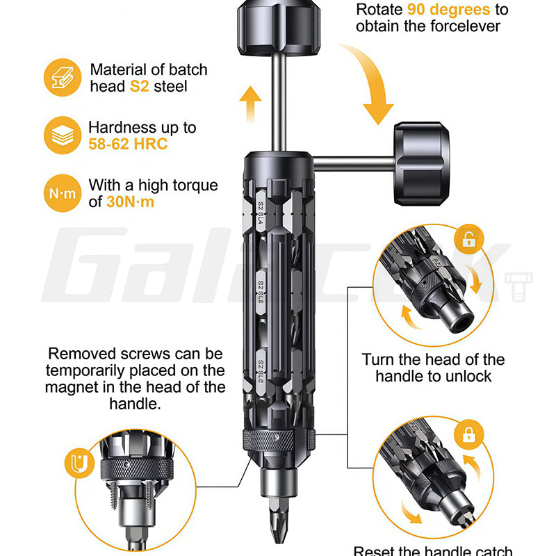 Portable EDC MultiFunction Screwdriver Set With Magnetic Torx Phillips Hex Drill Bit  Outdoor Home  2