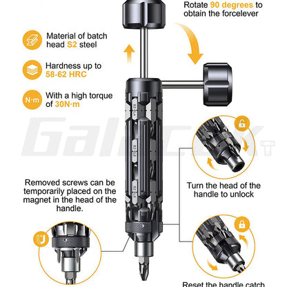 Portable EDC MultiFunction Screwdriver Set With Magnetic Torx Phillips Hex Drill Bit  Outdoor Home  2