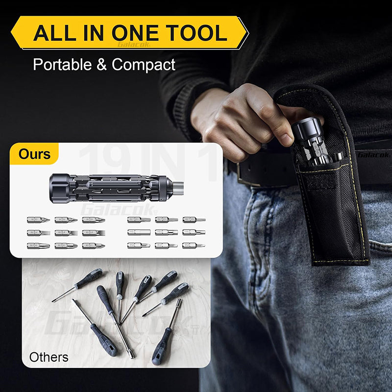 Portable EDC MultiFunction Screwdriver Set With Magnetic Torx Phillips Hex Drill Bit  Outdoor Home  3
