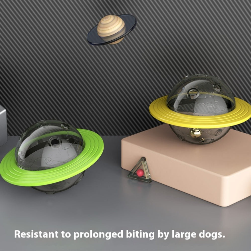 Chew Proof Flying Saucer Dog Toy Unbreakable UFO Treat Dispenser Wobble Ball Food Feeder For Powerf