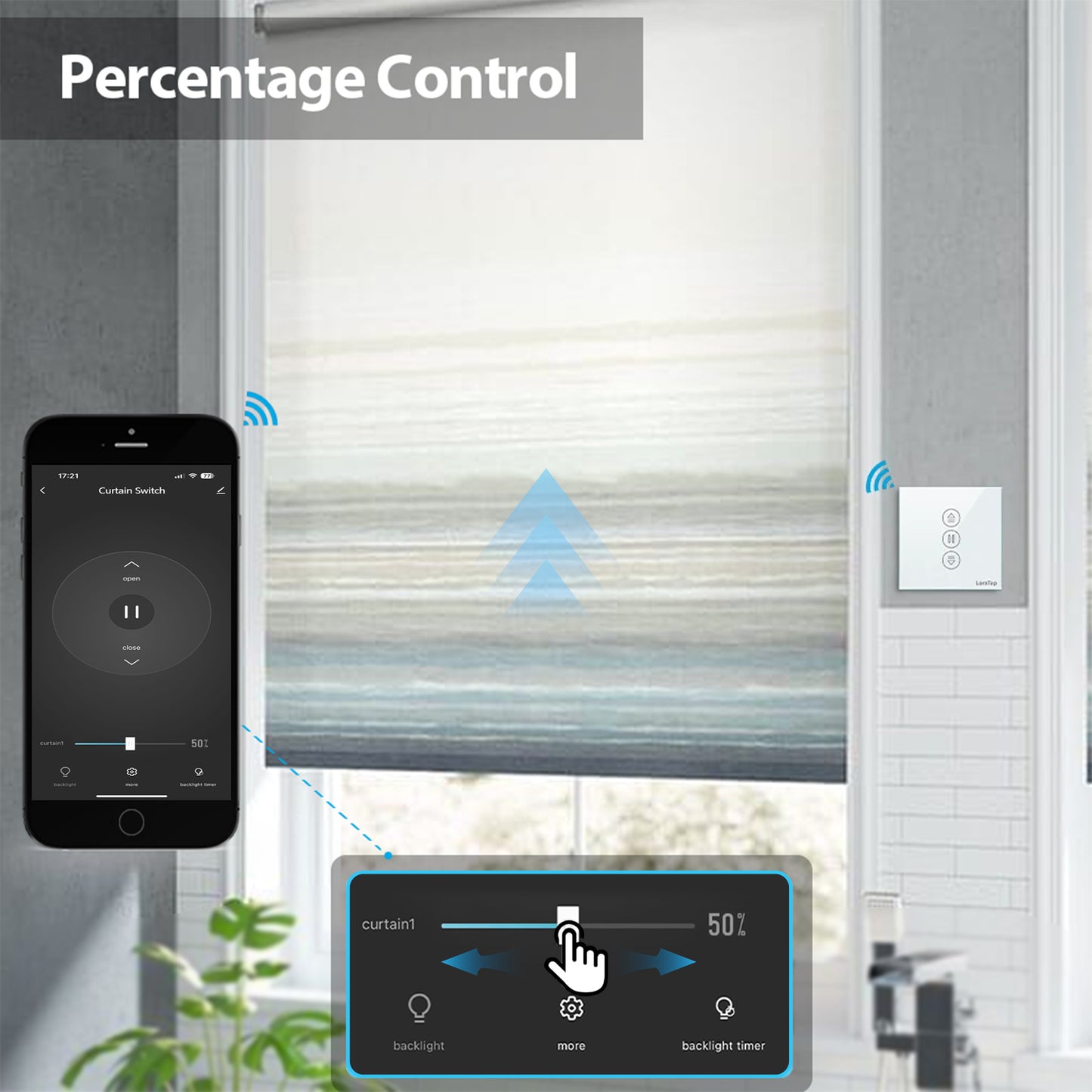 Smart Life WiFi Roller Shutter Curtain Switch, Remote Control, Google Home, Alexa Echo Compatible