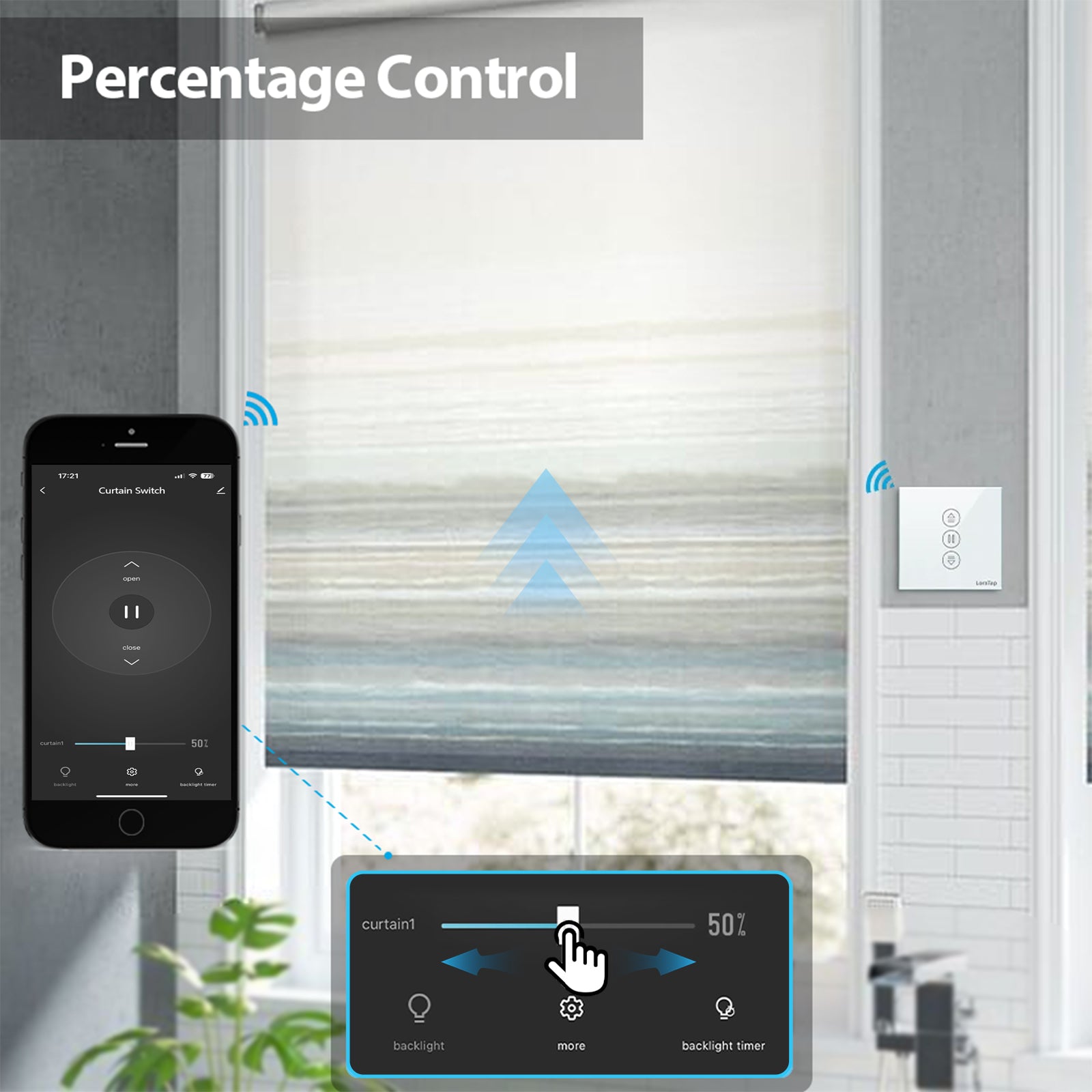 Smart Life WiFi Roller Shutter Curtain Switch, Remote Control, Google Home, Alexa Echo Compatible