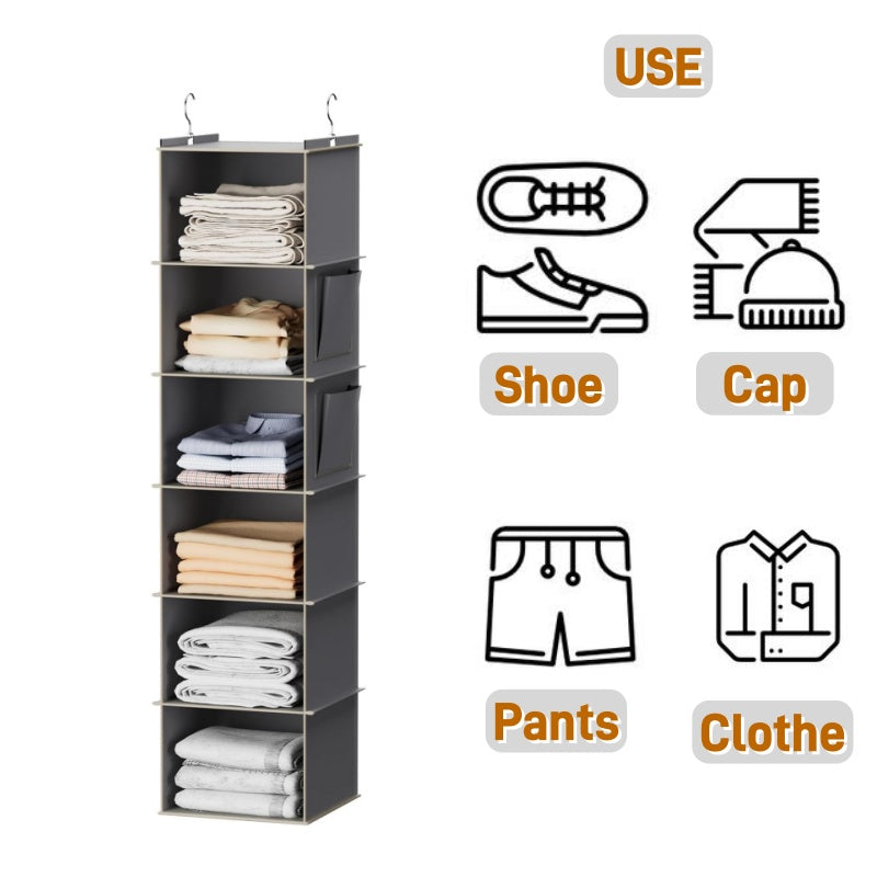 Foldable Shelf Hanging Closet Organizer And Storage Closet Hanging Storage Shelves With Hooks Shoe  1