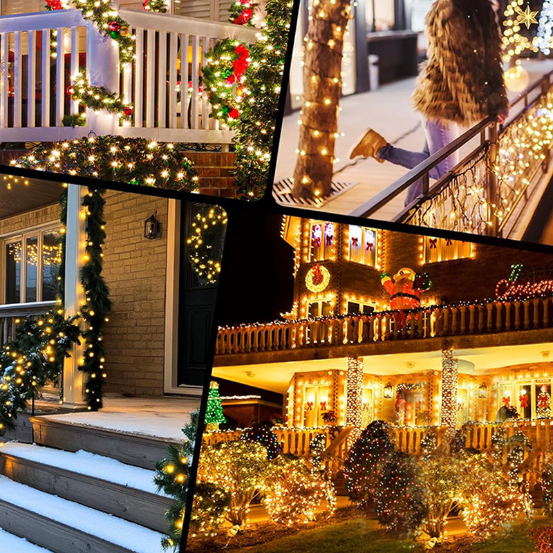 LED Solar Fairy Lights For Gardens 2Pcs Solar String Lights 8 Lighting Modes Christmas Party Decora 3