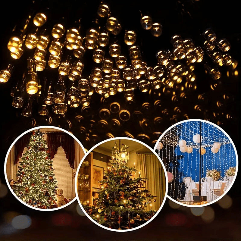LED Solar Fairy Lights For Gardens 2Pcs Solar String Lights 8 Lighting Modes Christmas Party Decora 4