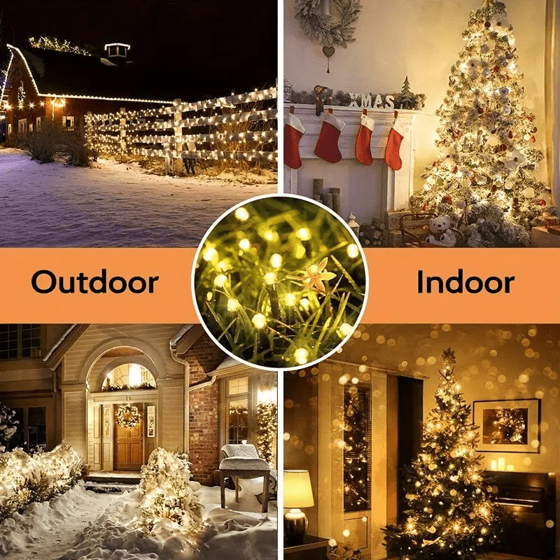 LED Solar Fairy Lights For Gardens 2Pcs Solar String Lights 8 Lighting Modes Christmas Party Decora 5