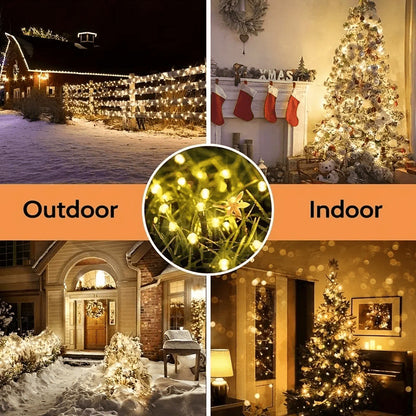 LED Solar Fairy Lights For Gardens 2Pcs Solar String Lights 8 Lighting Modes Christmas Party Decora 5