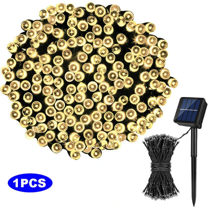 LED Solar Fairy Lights For Gardens 2Pcs Solar String Lights 8 Lighting Modes Christmas Party Decora 6