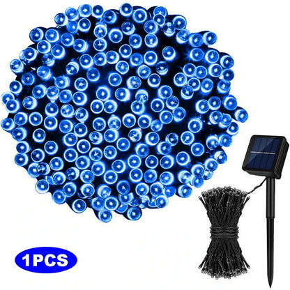 LED Solar Fairy Lights For Gardens 2Pcs Solar String Lights 8 Lighting Modes Christmas Party Decora 8