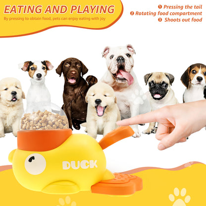 Interactive Duck Shaped Dog Slow Feeder Washable Food Outlet Size Automatic Dog Feeder Toy For Pets 3