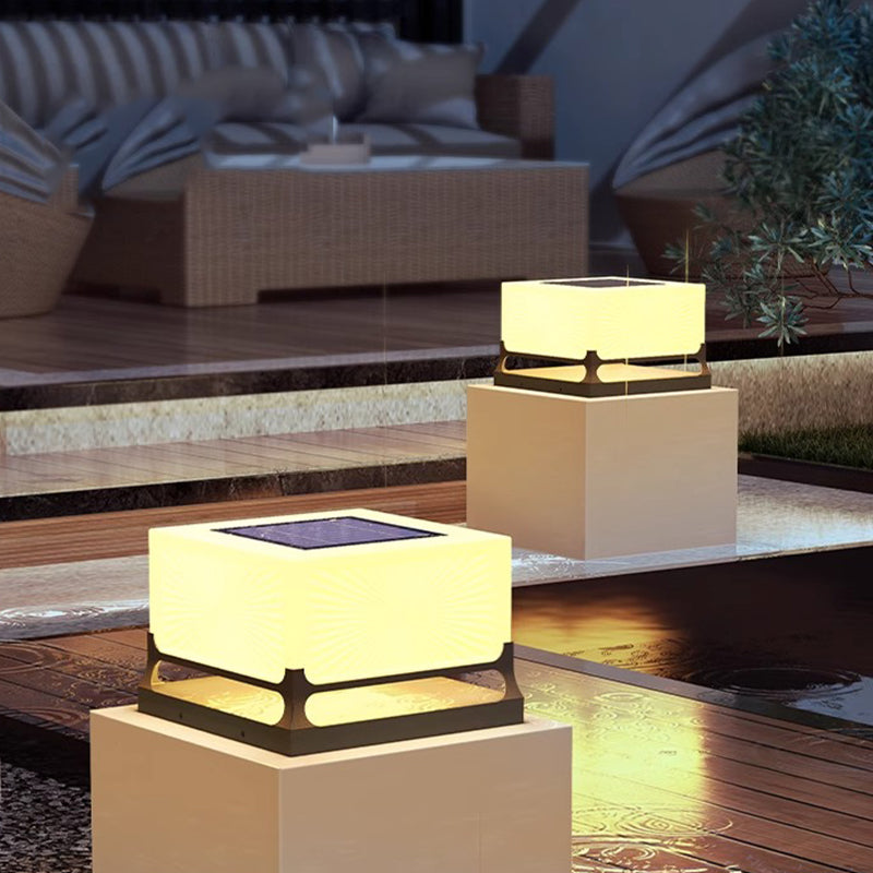 Waterproof Solar Light for Yard, Patio, Pathway, and Door Post, Modern Courtyard Pillar Light