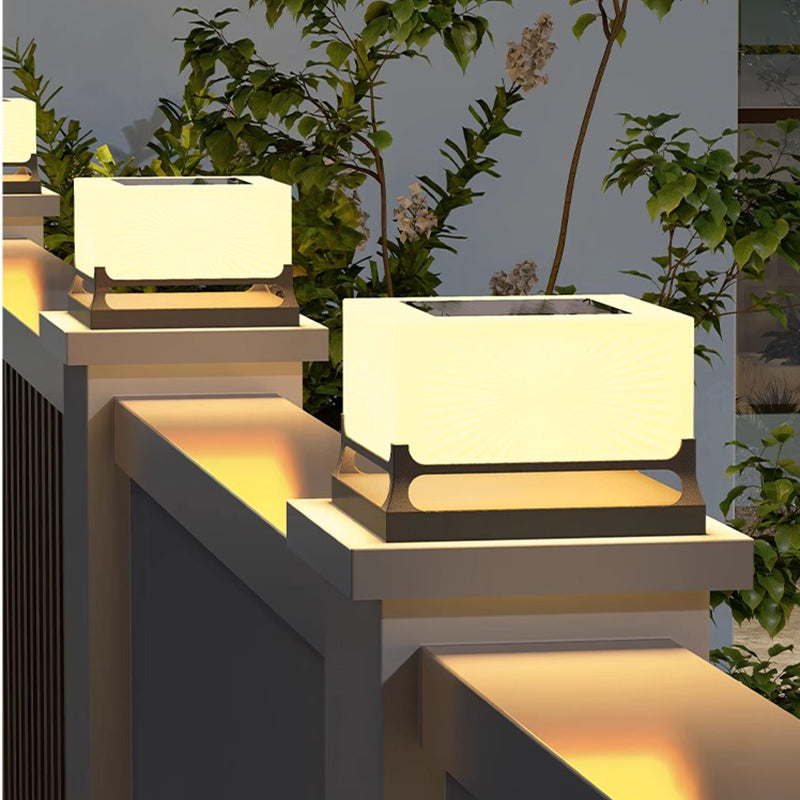 Waterproof Solar Light For Yard Patio Pathway And Door Post Modern Courtyard Pillar Light 1