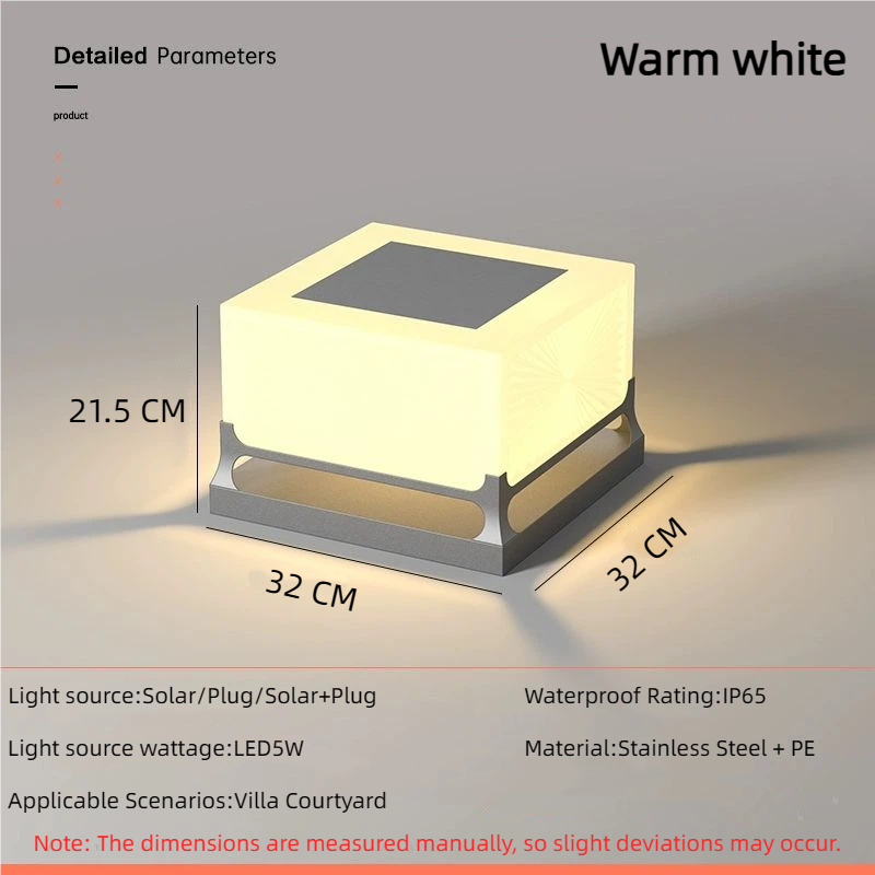 Waterproof Solar Light For Yard Patio Pathway And Door Post Modern Courtyard Pillar Light 7