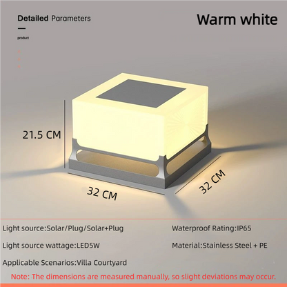 Waterproof Solar Light For Yard Patio Pathway And Door Post Modern Courtyard Pillar Light 7