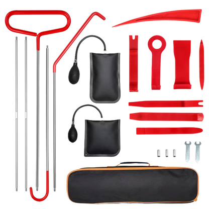 Auto Window Door Open Fixing Gripper, Car Door Tool Kit Inflatable Air Pump, Long Reach Kits Tools with Carrying Bag