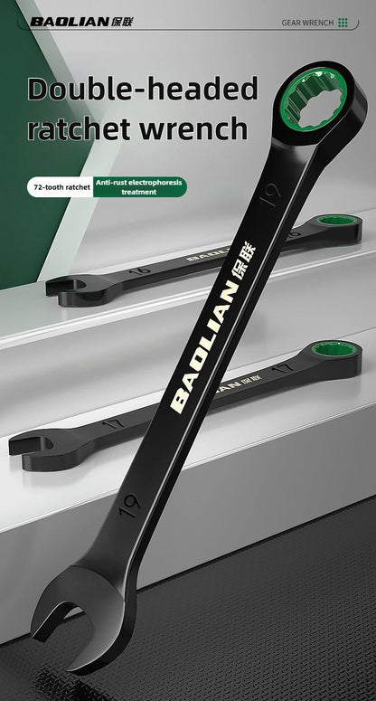 BAOLIAN Dual Directional Fast Plum Blossom Ratchet Wrench  IndustrialGrade DualUse Opening Tool 5