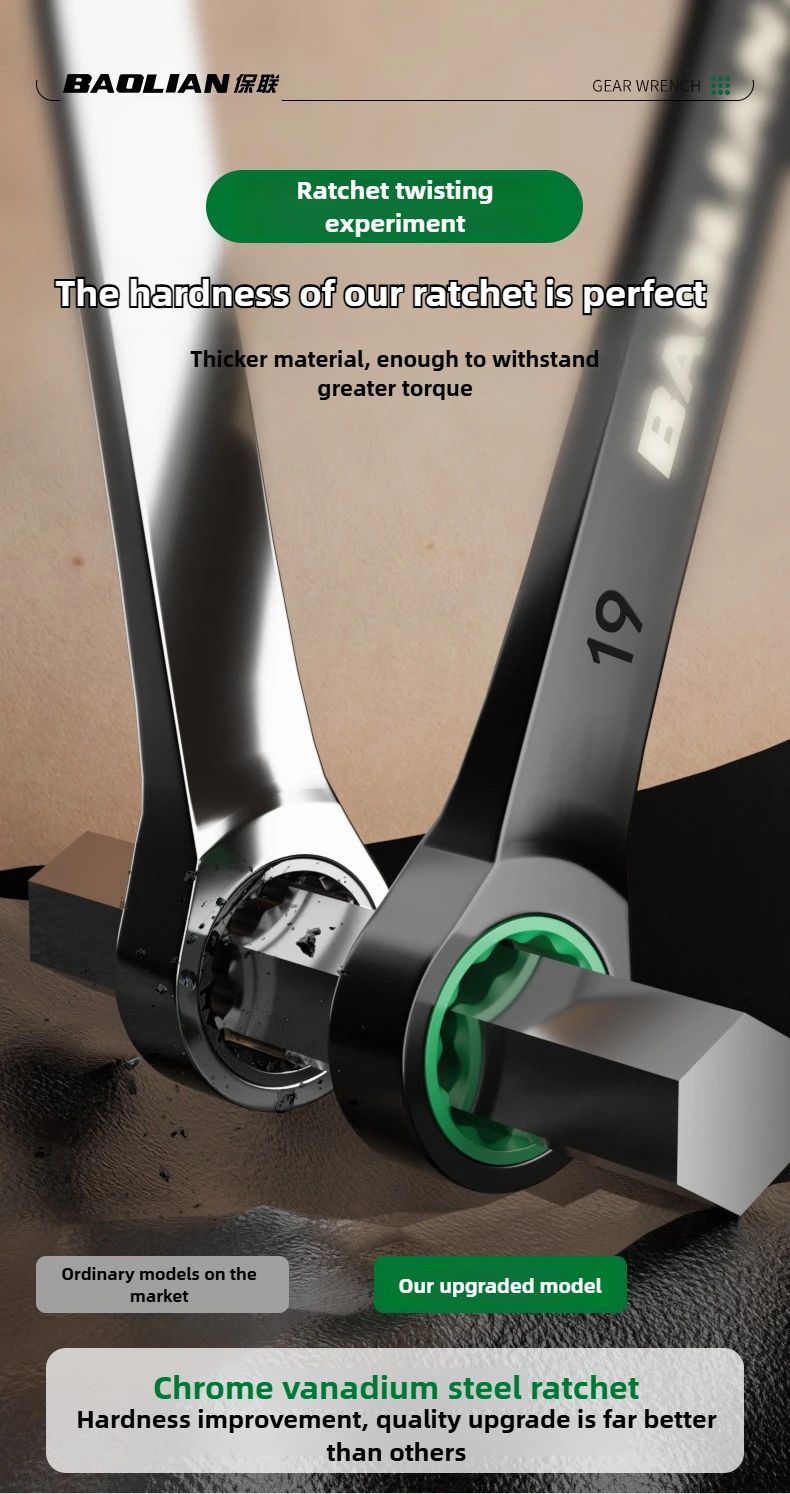 BAOLIAN Dual Directional Fast Plum Blossom Ratchet Wrench  IndustrialGrade DualUse Opening Tool 7