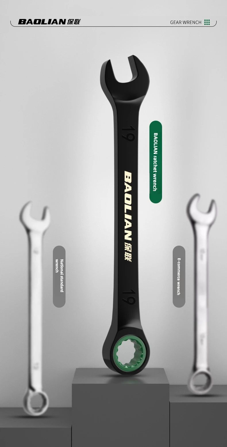 BAOLIAN Dual Directional Fast Plum Blossom Ratchet Wrench  IndustrialGrade DualUse Opening Tool 8