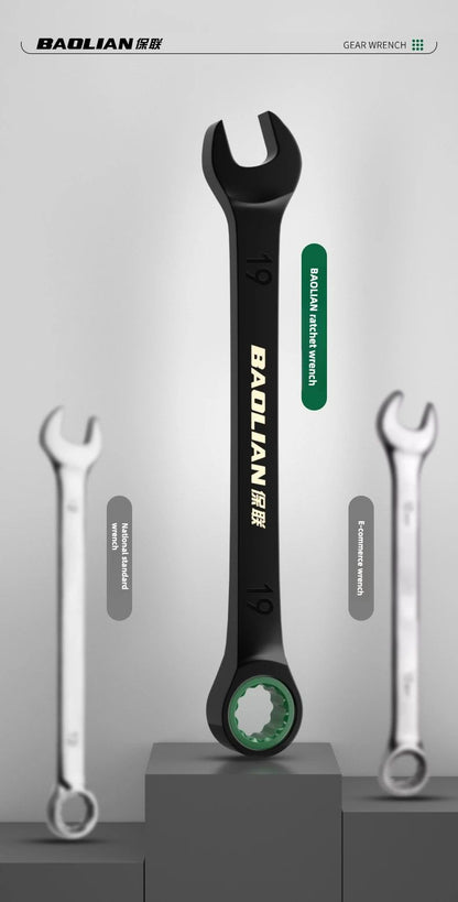 BAOLIAN Dual Directional Fast Plum Blossom Ratchet Wrench  IndustrialGrade DualUse Opening Tool 8